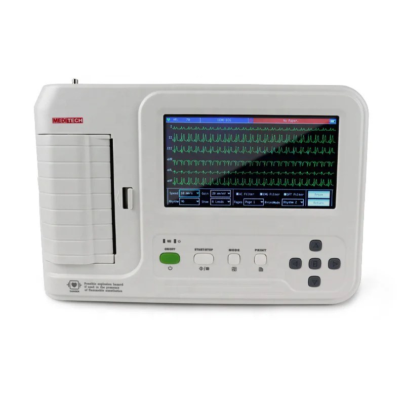 7 Inch TFT Touch Screen 3+1/6 Channel ECG Machine ECG6012